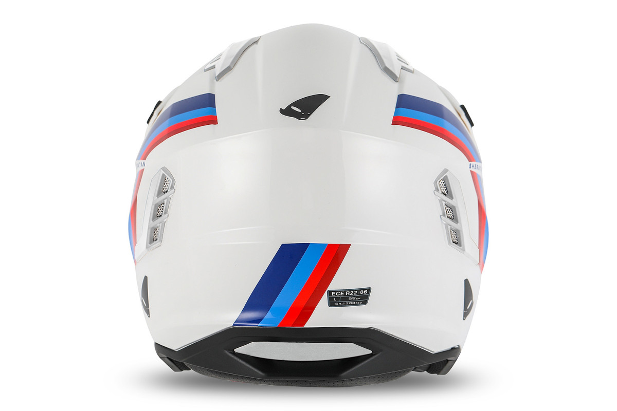 Sheratan cross jet helmet white, red, blue - Helmets - HE13002-WT - Ufo Plast