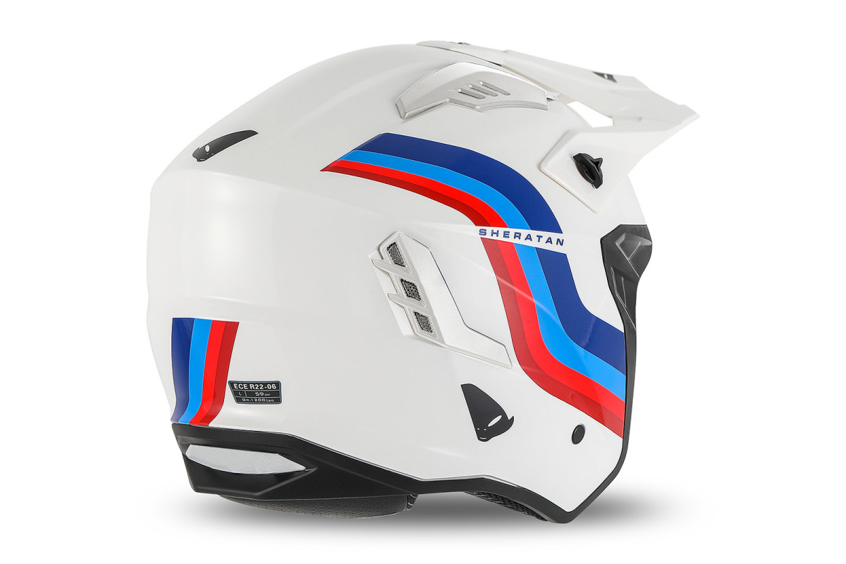 Casco cross Jet Sheratan bianco, rosso, blu