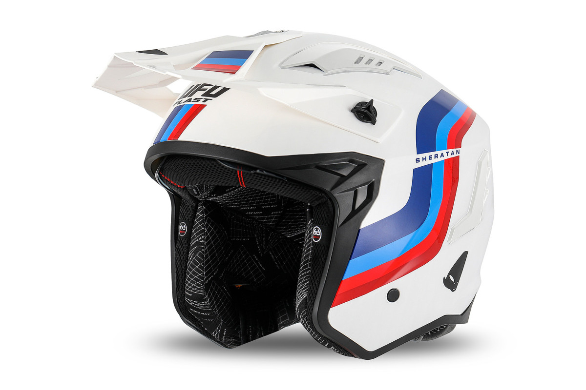 Sheratan cross jet helmet white, red, blue - Helmets - HE13002-WT - Ufo Plast