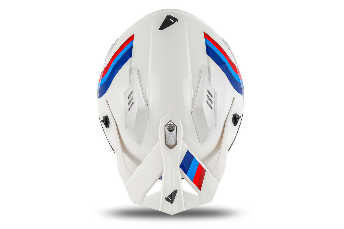 Casco cross Jet Sheratan bianco, rosso, blu