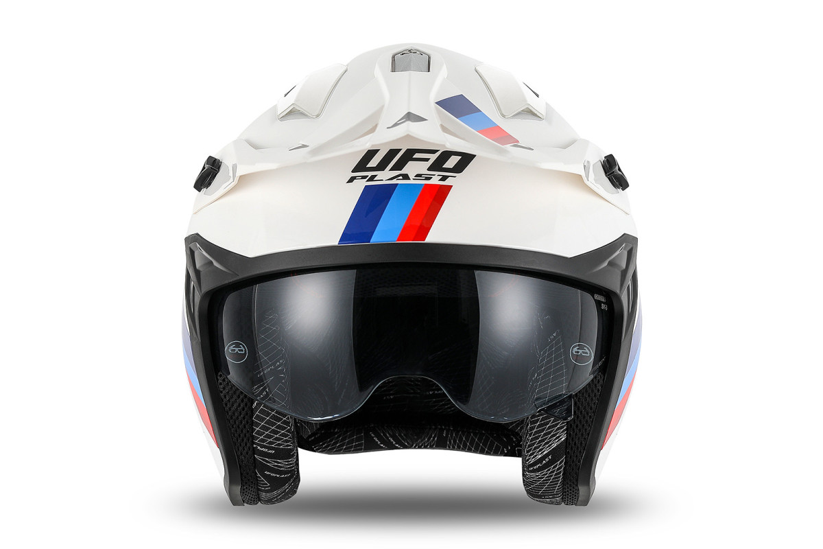 Sheratan cross jet helmet white, red, blue - Helmets - HE13002-WT - Ufo Plast