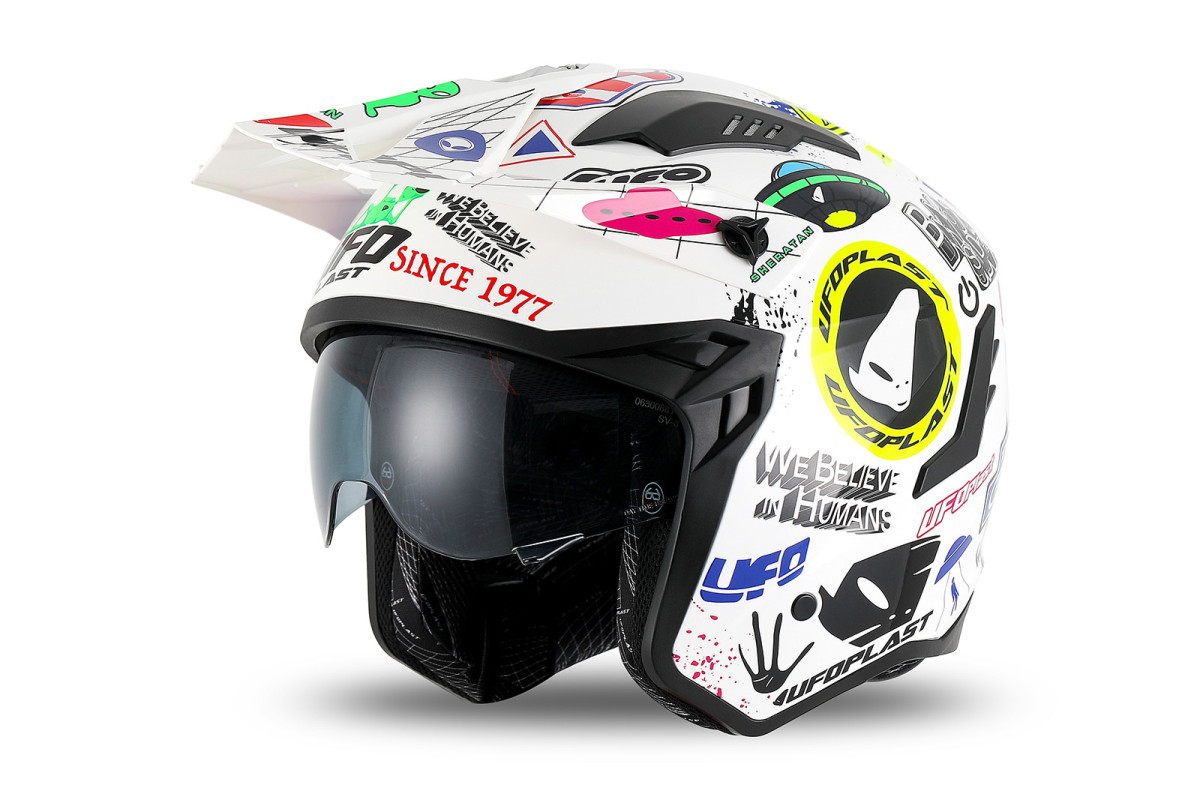 Casco cross Jet Sheratan bianco - Caschi - HE13002-V - Ufo Plast