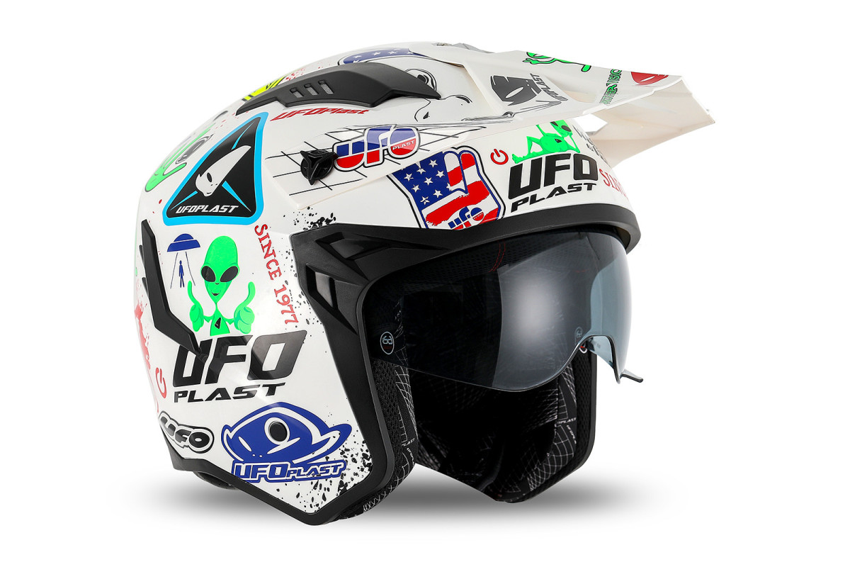 Casco cross Jet Sheratan bianco - Caschi - HE13002-V - Ufo Plast