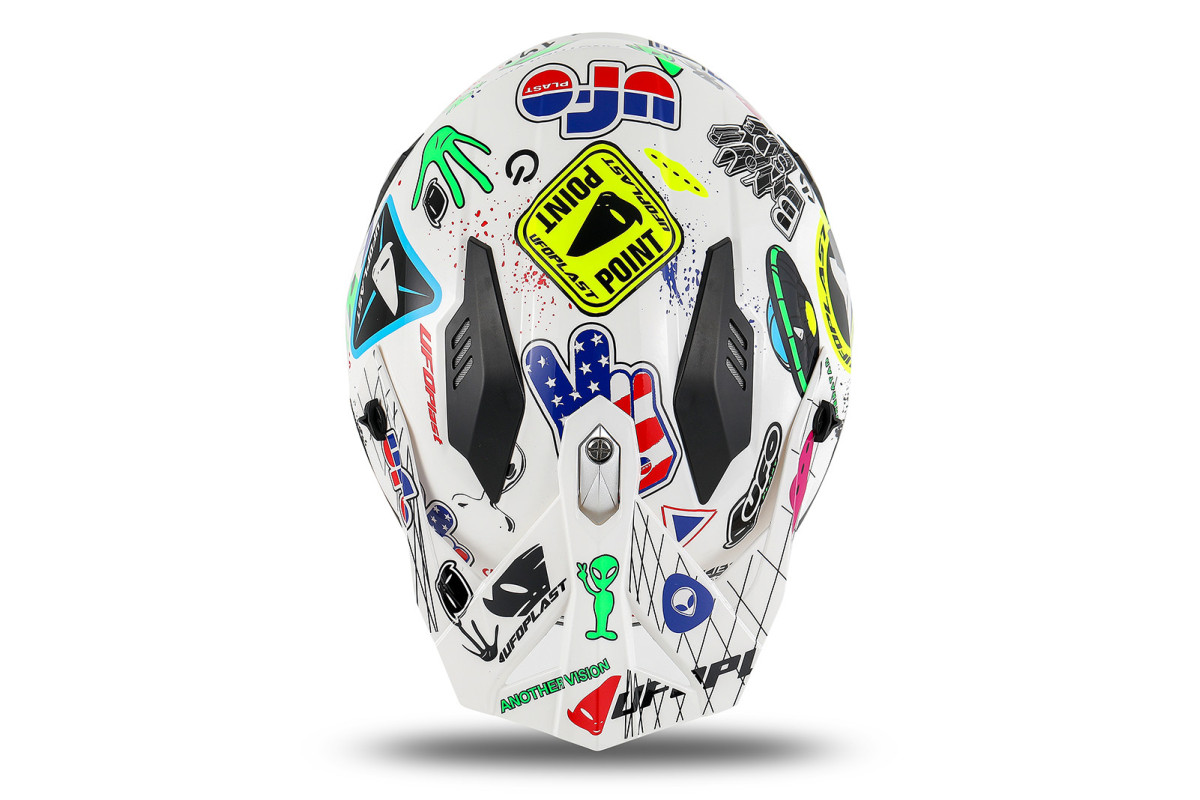 Casco cross Jet Sheratan bianco - Caschi - HE13002-V - Ufo Plast