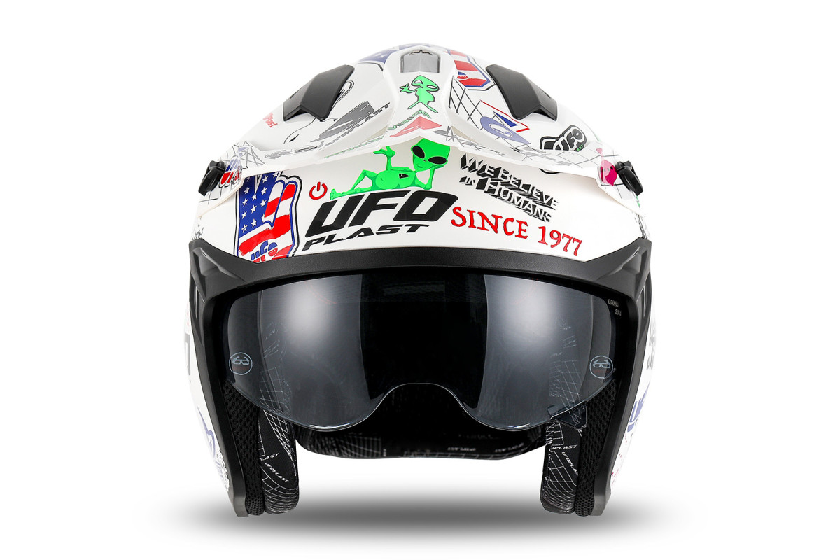 Casco cross Jet Sheratan bianco - Caschi - HE13002-V - Ufo Plast