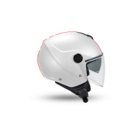 Nixie demijet helmet white and red in Polycarbonate - Helmets - HE13005-WB - Ufo Plast