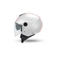 Nixie casco demijet bianco e rosso in Policarbonato - Caschi - HE13005-WB - Ufo Plast