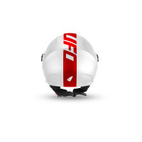 Nixie demijet helmet white and red in Polycarbonate - Helmets - HE13005-WB - Ufo Plast