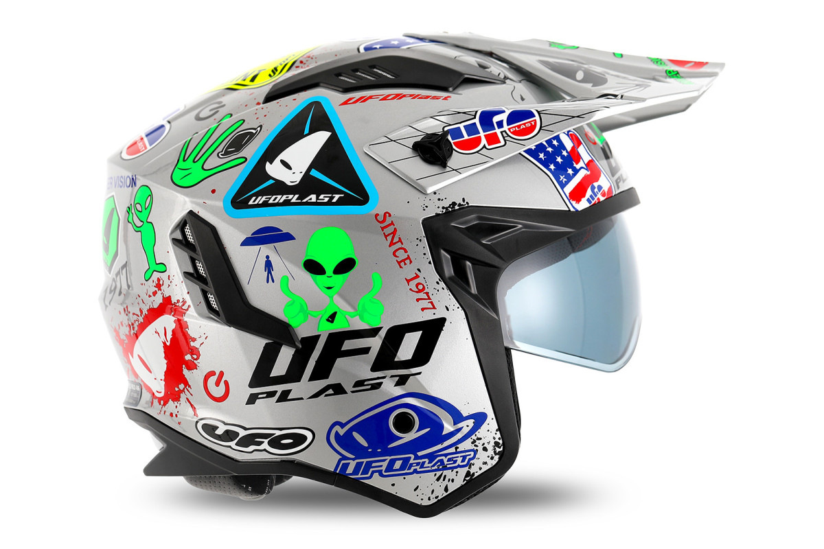 Sheratan cross jet helmet silver - Ufo Plast