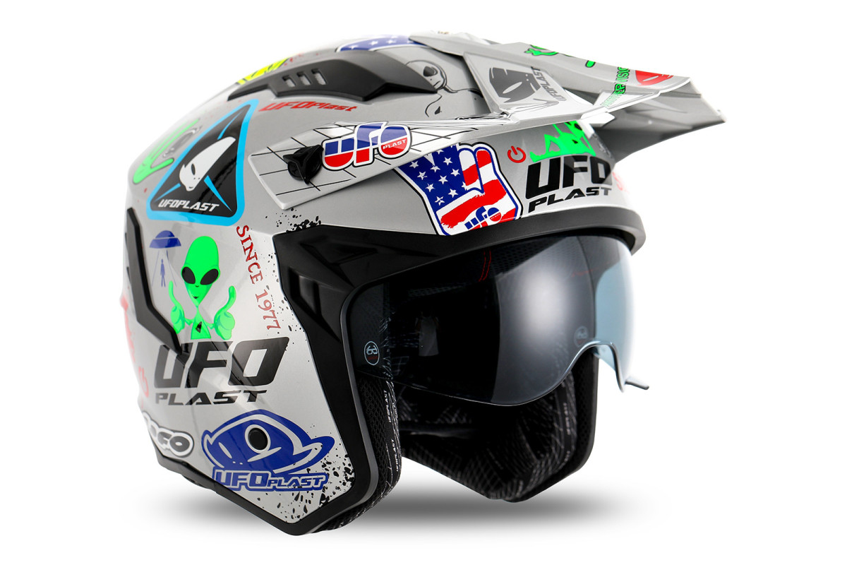 Sheratan cross jet helmet silver - Ufo Plast