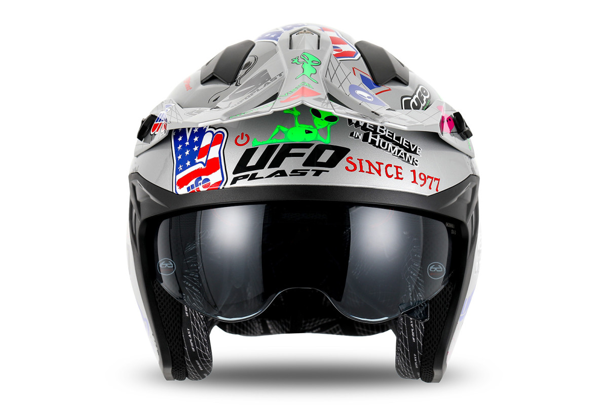 Sheratan cross jet helmet silver - Ufo Plast