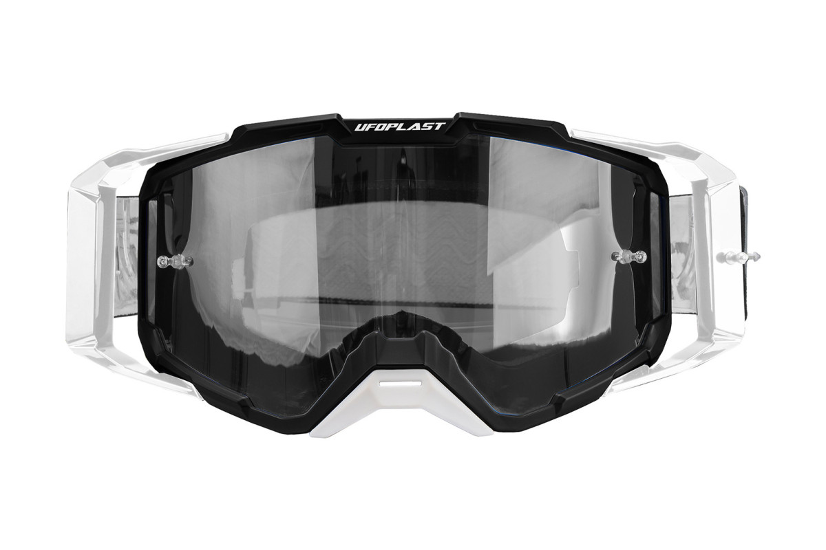 Occhiali motocross Core nero e bianco - ADULTO - GO13003-KW - Ufo Plast