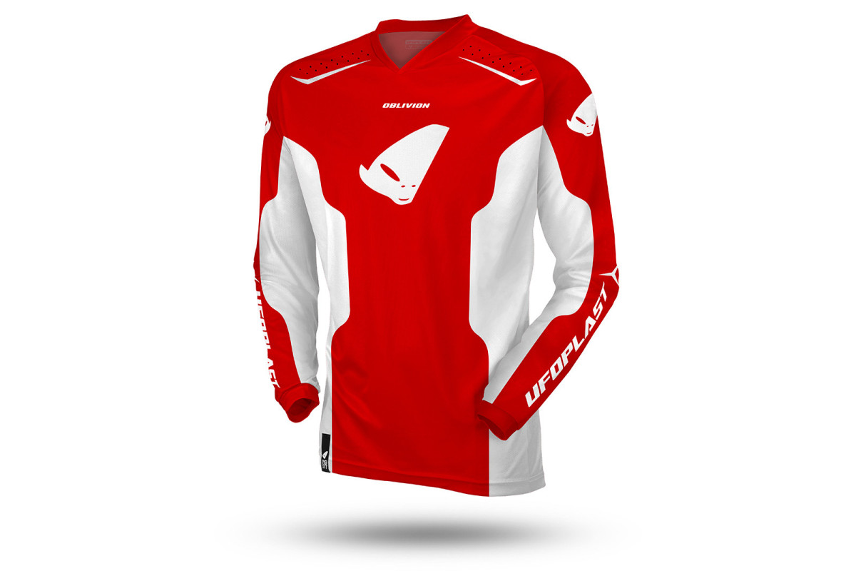 Maglia motocross Oblivion rosso e bianco - ABBIGLIAMENTO - JE13005-BW - Ufo Plast