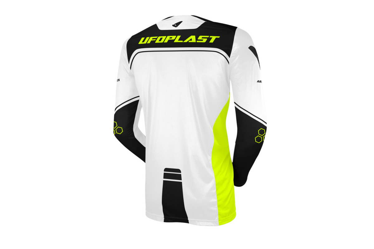 Maglia motocross Ares bianca e nera da bambino - ABBIGLIAMENTO - JE13007-WK - Ufo Plast