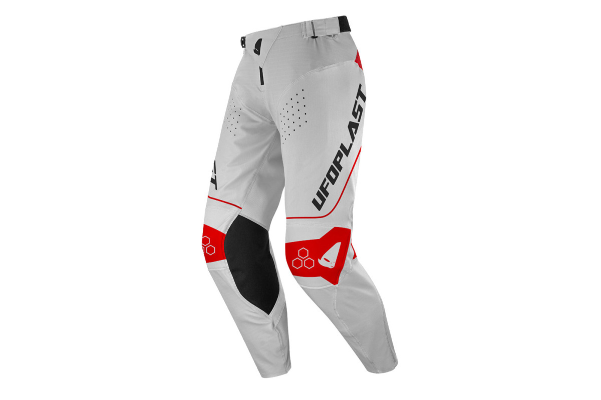 Pantaloni Motocross Ares grigio e rosso - ABBIGLIAMENTO - PX13004-EB - Ufo Plast