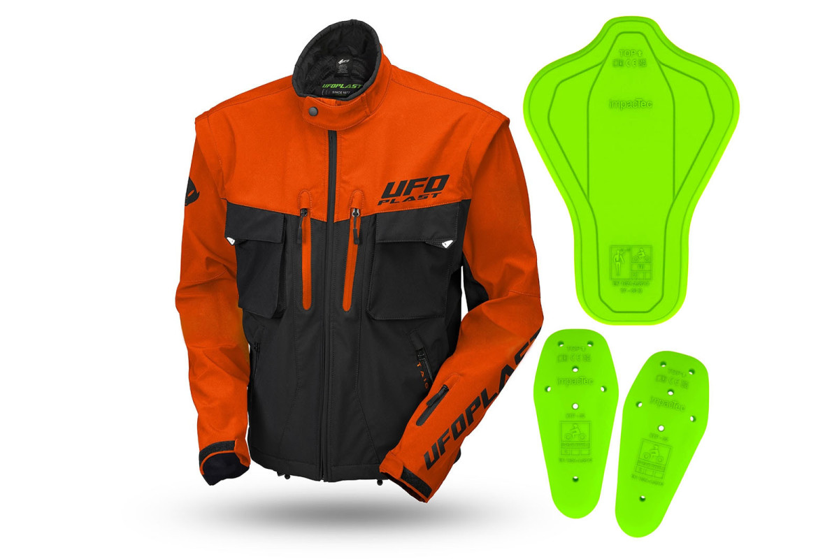 Taiga enduro jacket with protections included neon orange - Jackets - JA13002-KF - Ufo Plast