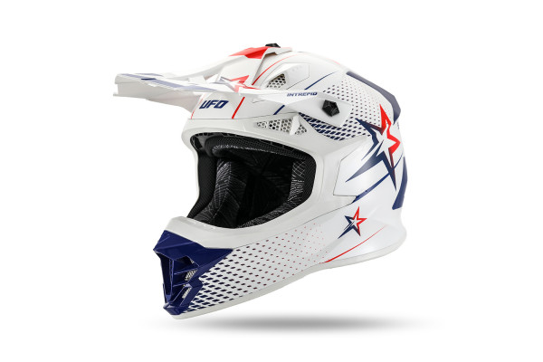 Intrepid Motocross Helmet white, blue, red - Helmets - HE13401-WB - Ufo Plast