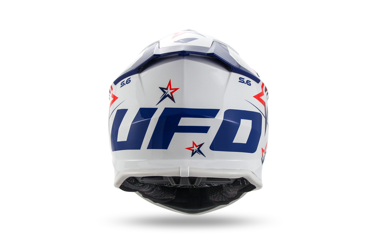 Casco Motocross Intrepid bianco, blu, rosso - Caschi - HE13401-WB - Ufo Plast