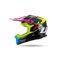 Casco Motocross Intrepid giallo fluo, azzurro, viola - Caschi - HE13401-KC - Ufo Plast Casco Motocross Intrepid giallo fluo, azzurro, viola - Caschi - HE13401-KC - Ufo Plast