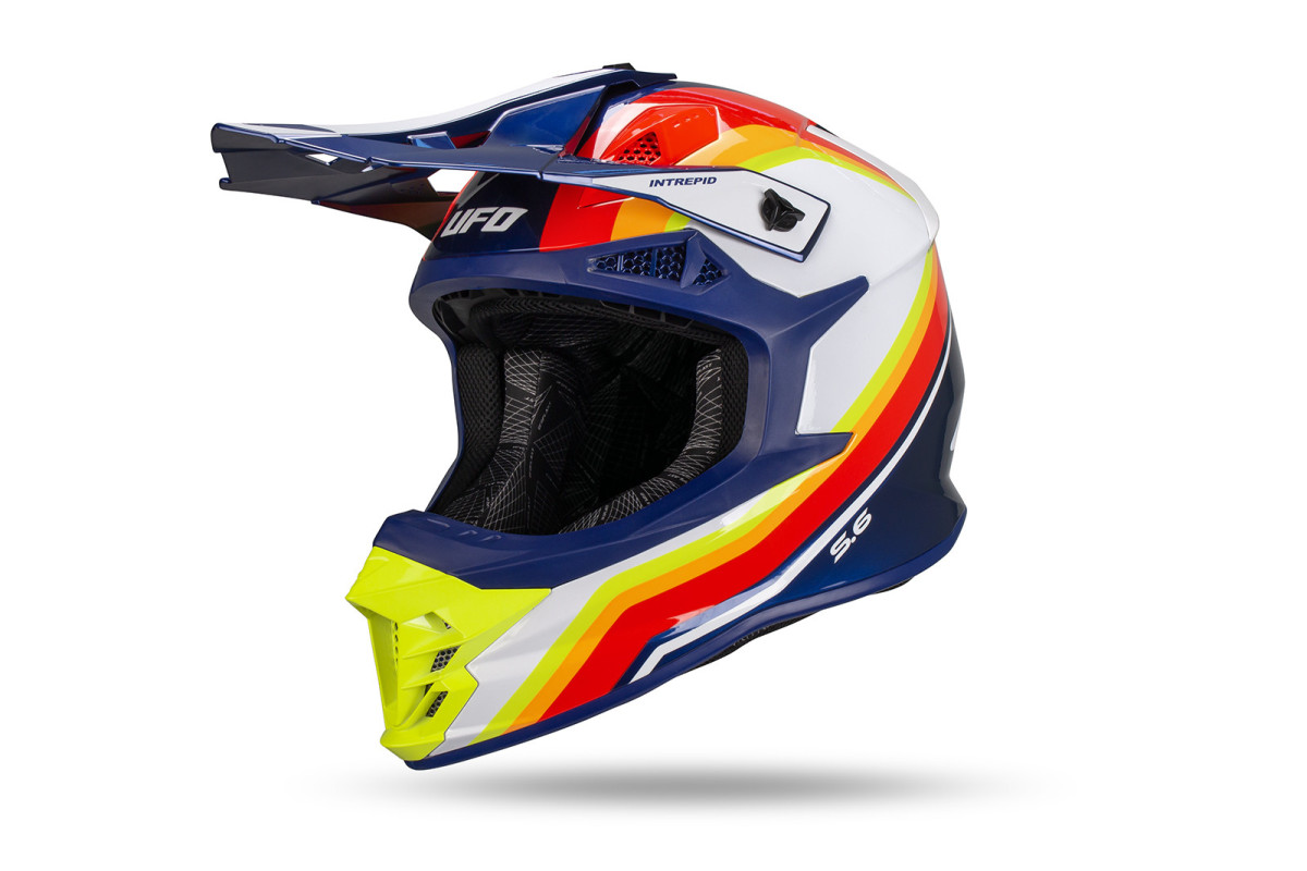 Intrepid Motocross Helmet blue, white, neon yellow, red - Helmets - HE13401-DC - Ufo Plast