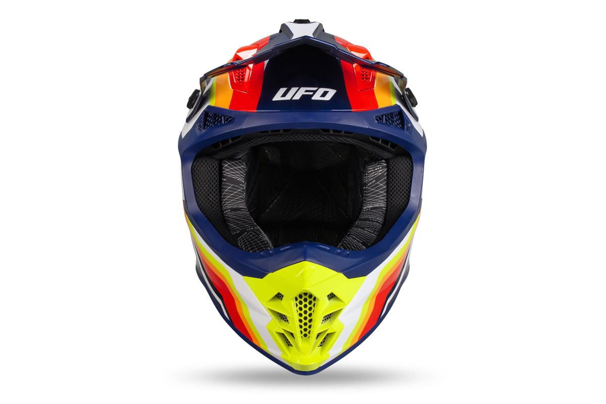 Casco Motocross Intrepid blu, bianco, giallo fluo, rosso - Caschi - HE13401-DC - Ufo Plast