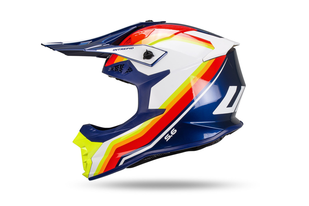 Casco Motocross Intrepid blu, bianco, giallo fluo, rosso - Caschi - HE13401-DC - Ufo Plast