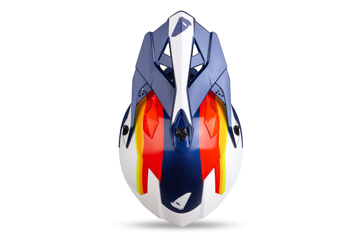 Casco Motocross Intrepid blu, bianco, giallo fluo, rosso - Caschi - HE13401-DC - Ufo Plast