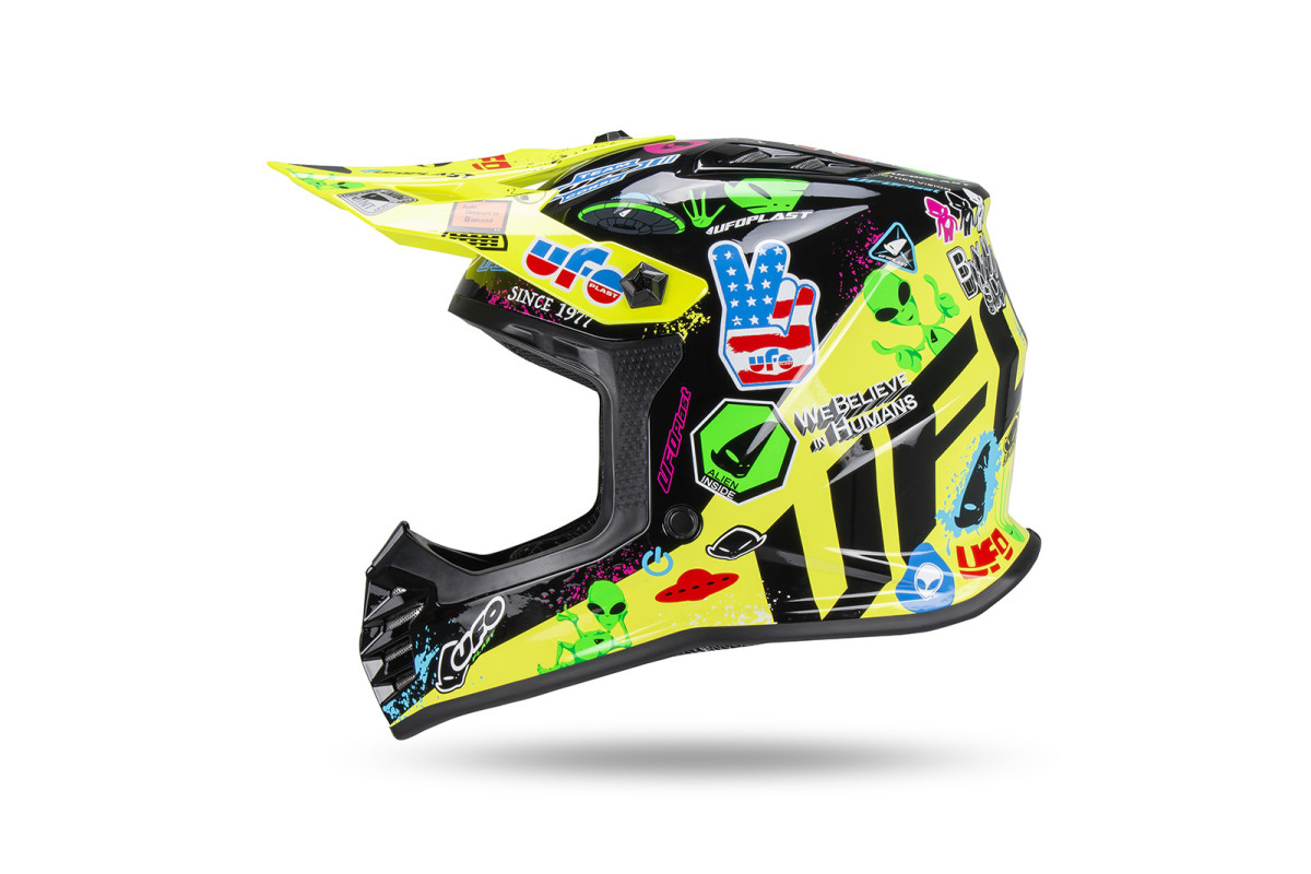 Casco motocross da bambino Korey, giallo e nero - Caschi - HE13600-DU - Ufo Plast