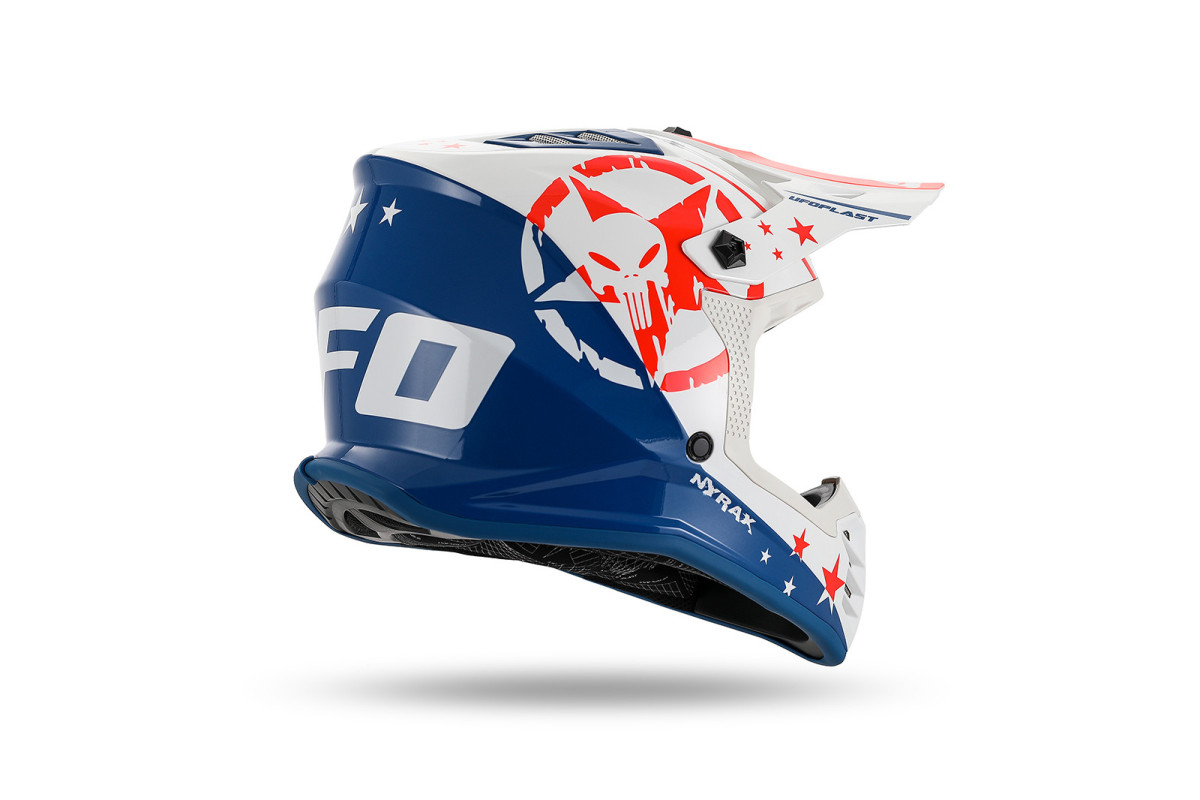 Casco motocross da bambino Korey, bianco e blu - Caschi - HE13600-CW - Ufo Plast