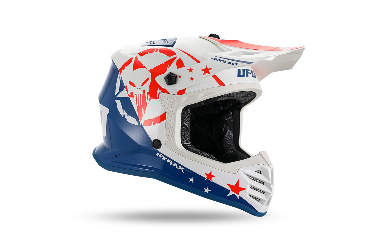 Motocross helmet for kids Korey white and blue - Helmets - HE13600-CW - Ufo Plast