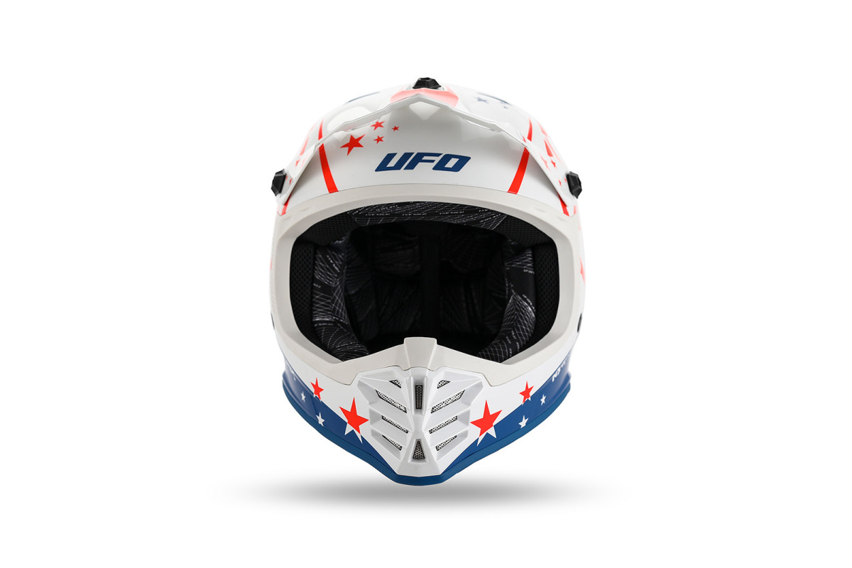 Casco motocross da bambino Korey, bianco e blu - Caschi - HE13600-CW - Ufo Plast