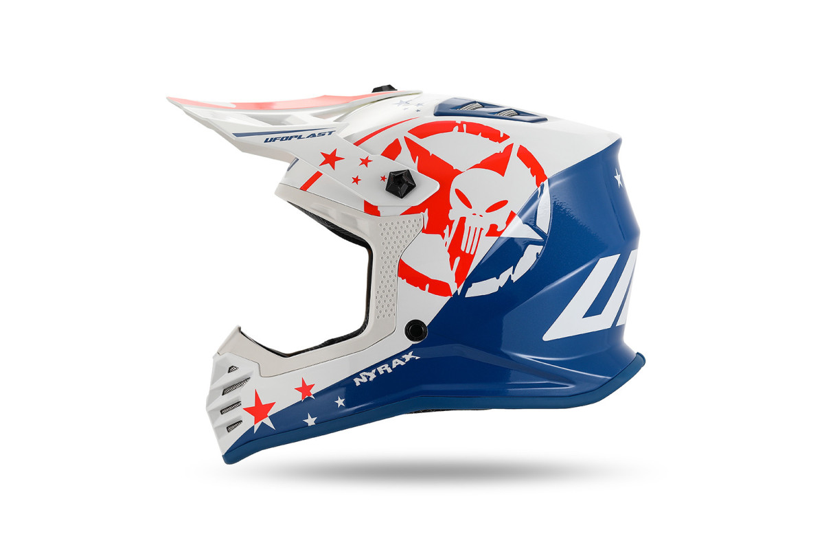 Motocross helmet for kids Korey white and blue - Helmets - HE13600-CW - Ufo Plast