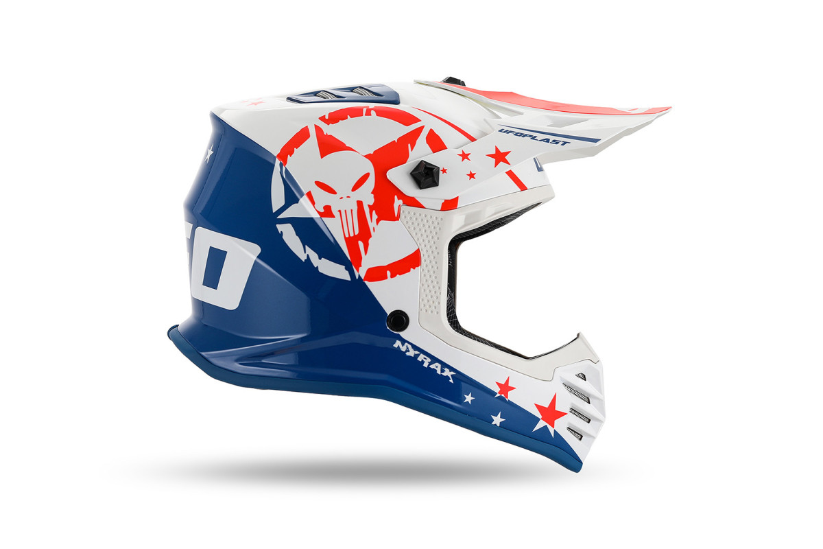 Casco motocross da bambino Korey, bianco e blu - Caschi - HE13600-CW - Ufo Plast