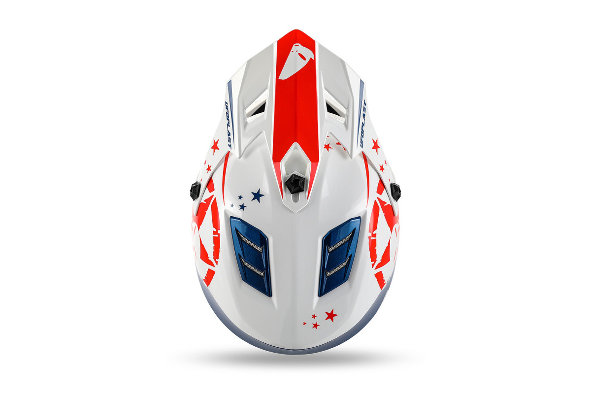 Motocross helmet for kids Korey white and blue - Helmets - HE13600-CW - Ufo Plast