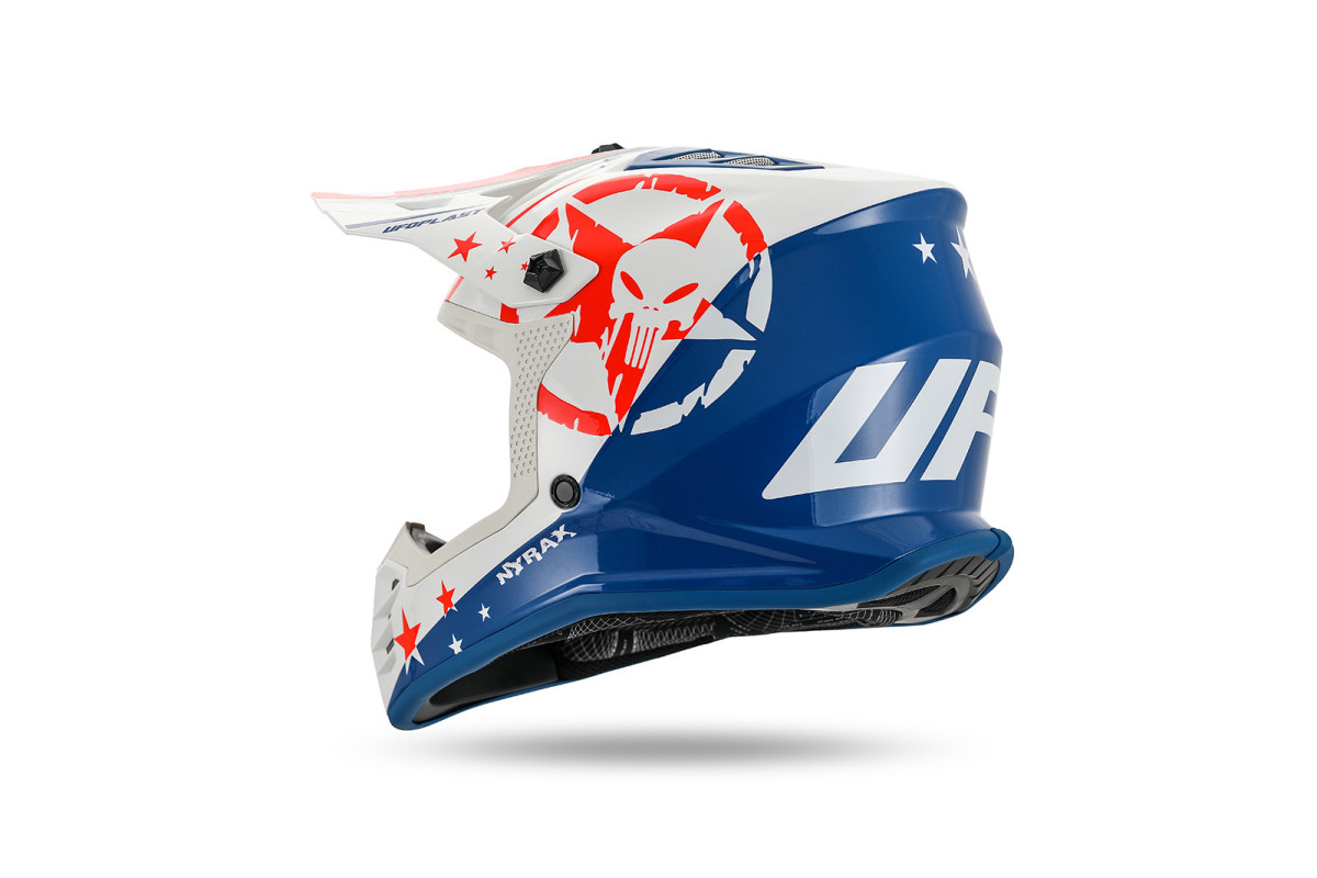 Casco motocross da bambino Korey, bianco e blu - Caschi - HE13600-CW - Ufo Plast