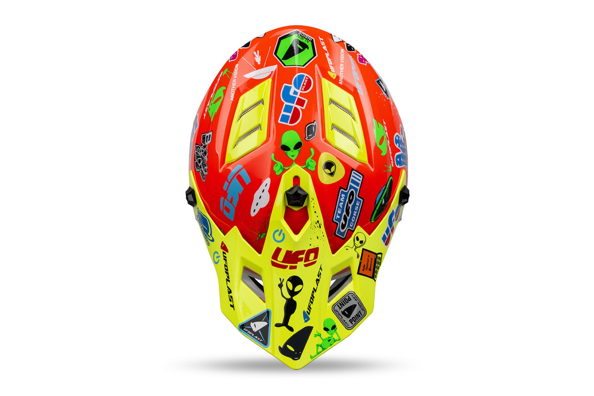 Motocross helmet for kids Korey yellow, red and blue - Helmets - HE13600-BU - Ufo Plast