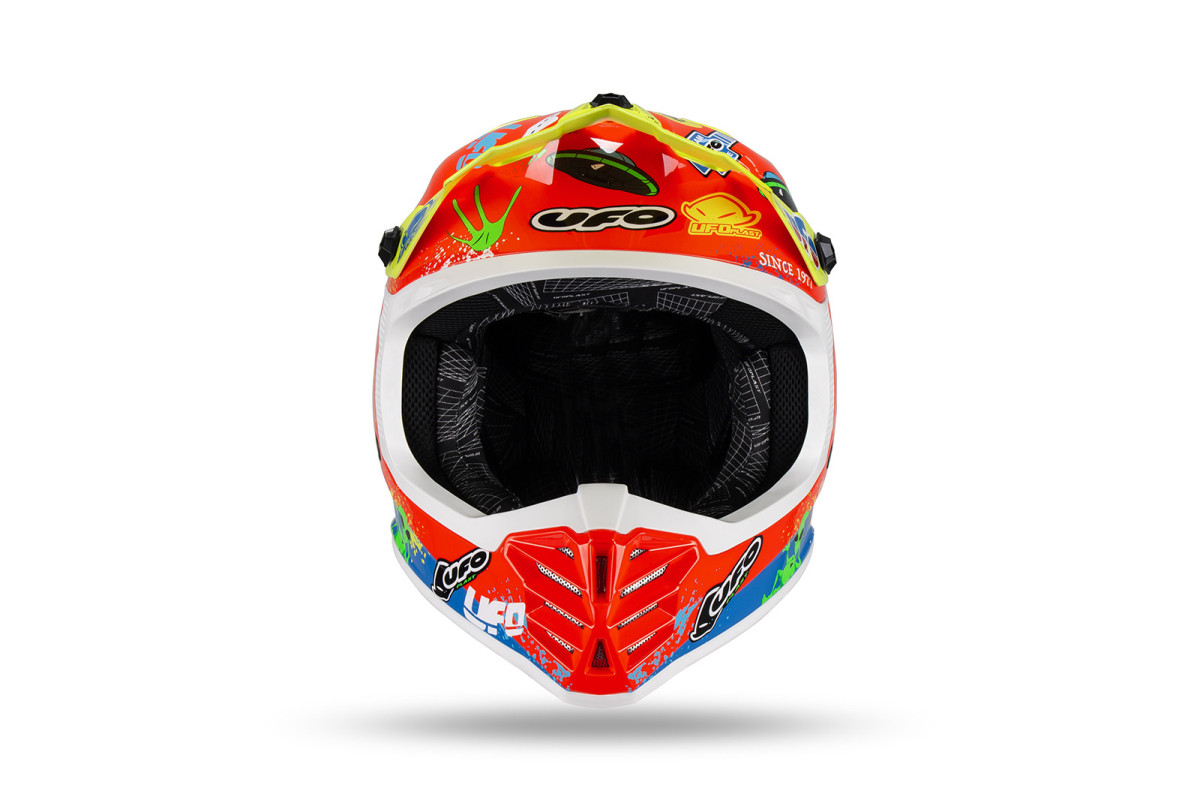 Motocross helmet for kids Korey yellow, red and blue - Helmets - HE13600-BU - Ufo Plast