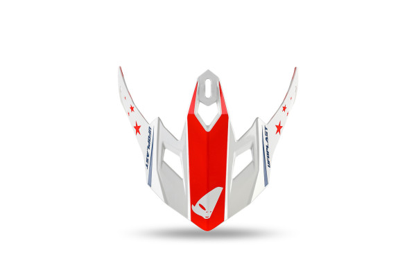 Frontino per casco motocross da bambino Korey HE13600 bianco e blu - Ufo Plast HR240-CW