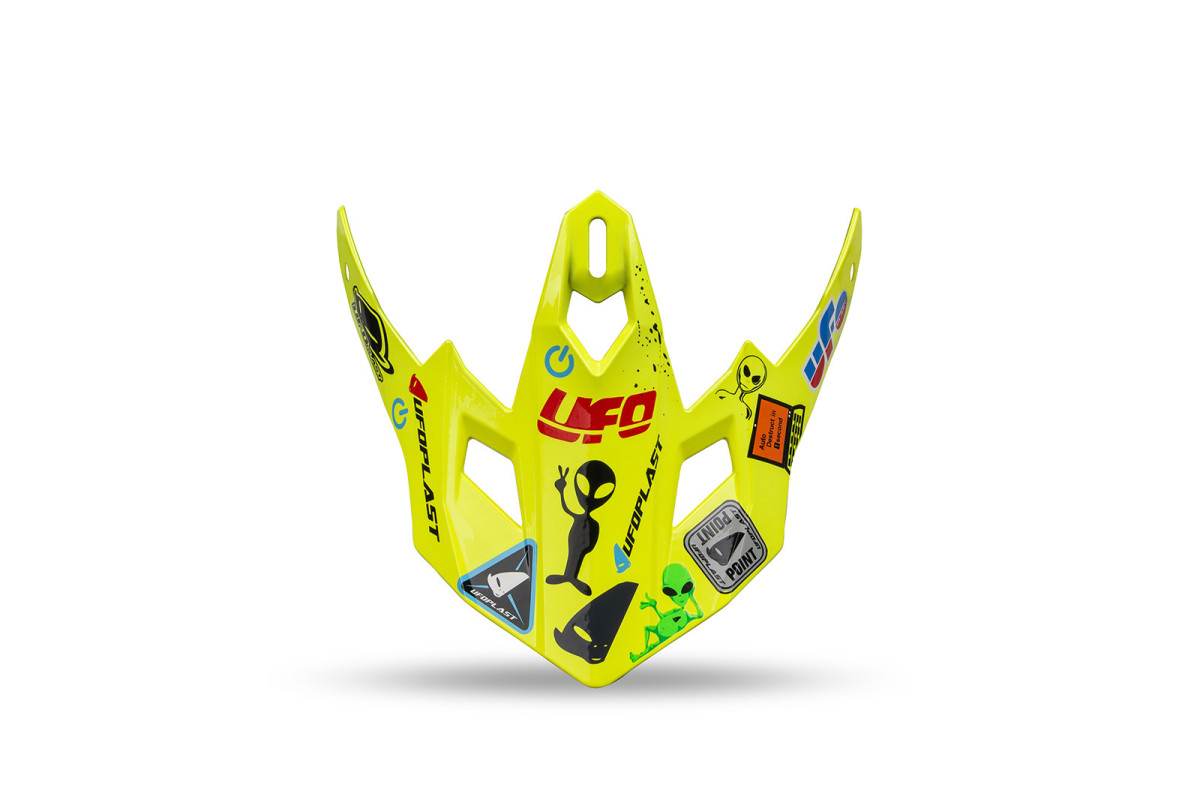 Frontino per casco motocross da bambino Korey HE13600, colori giallo e nero - Ricambi caschi - HR240-DU - Ufo Plast