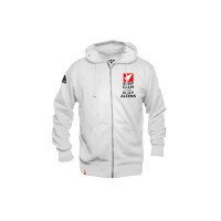 Felpa a maniche lunghe con cappuccio regolabile, colore bianco - Ufo Plast MG04566 Felpa a maniche lunghe con cappuccio regolabile, colore bianco - Ufo Plast MG04566