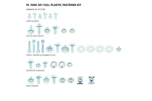 Fastener kit for Yamaha YZ 85 (2002-21)