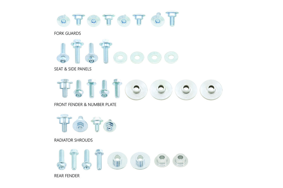 Fastener kit for Honda CRF 250 R (2022-24) - CRF 450 R (2021-24) - CRF 450 RX (2021-24)